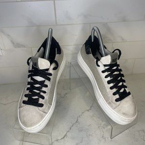 Women's P448 John gold glitter high-end fashion sneakers size 37